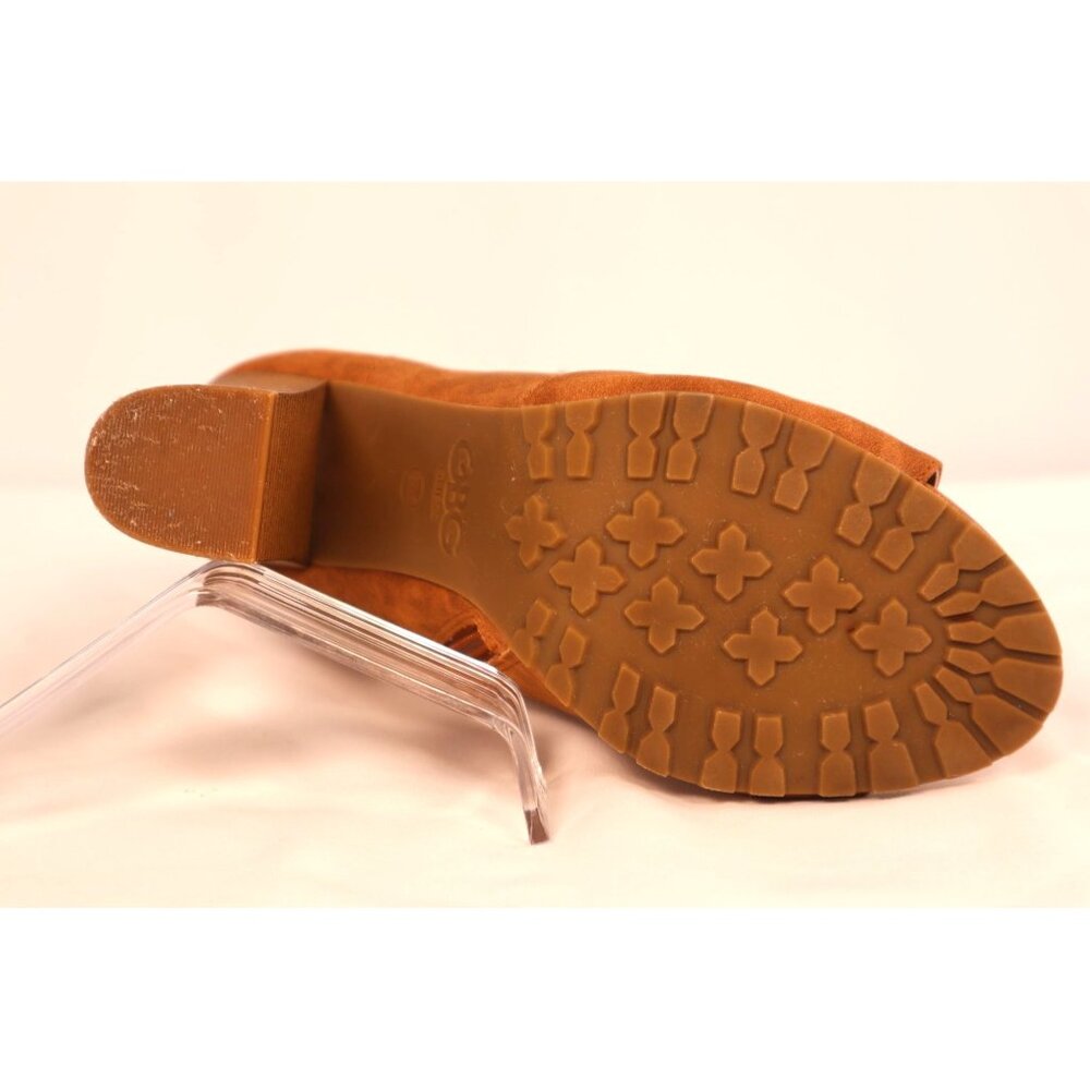 GBG by Guess Faux Suede Lace-Up Peep Toe Ankle Booties with Side Zipper Size 8.5 - Picture 9 of 10
